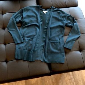 Time and Tru Dark Cyan Cardigan with Pockets S: Sm/0-4